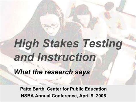 the impact of high-stakes testing on the early elementary|high stakes testing.